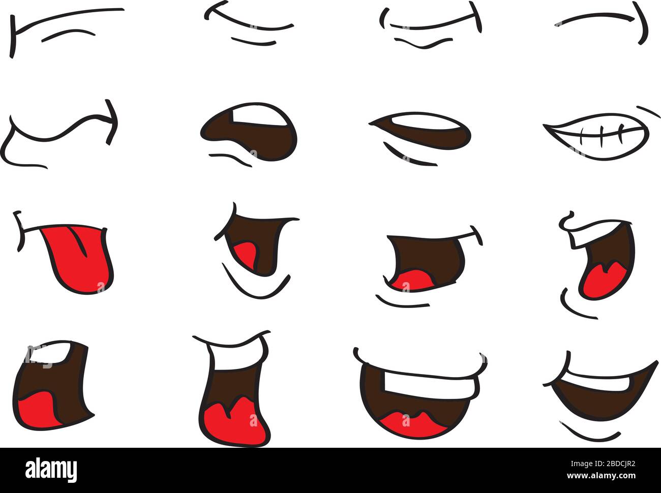 Vector illustration of cartoon mouth in different expressions Stock Vector Image & Art Alamy