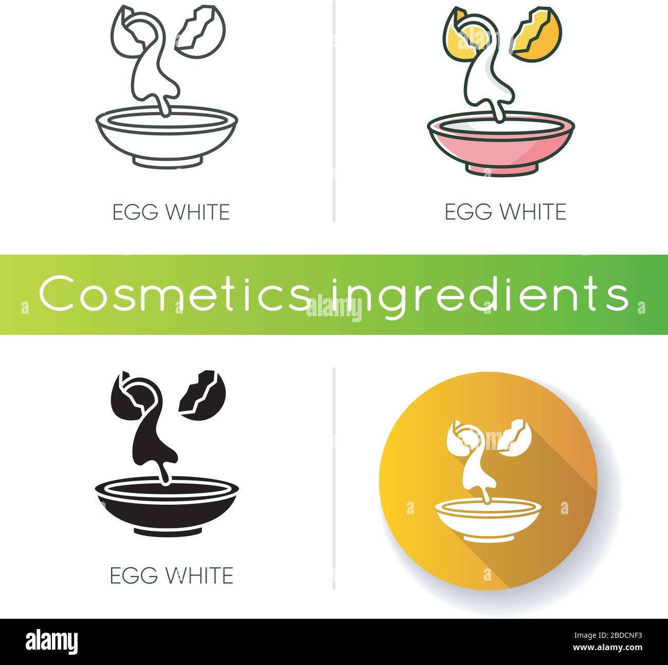Egg white icon. Cracked shell with albumen. Protein source. Natural ...