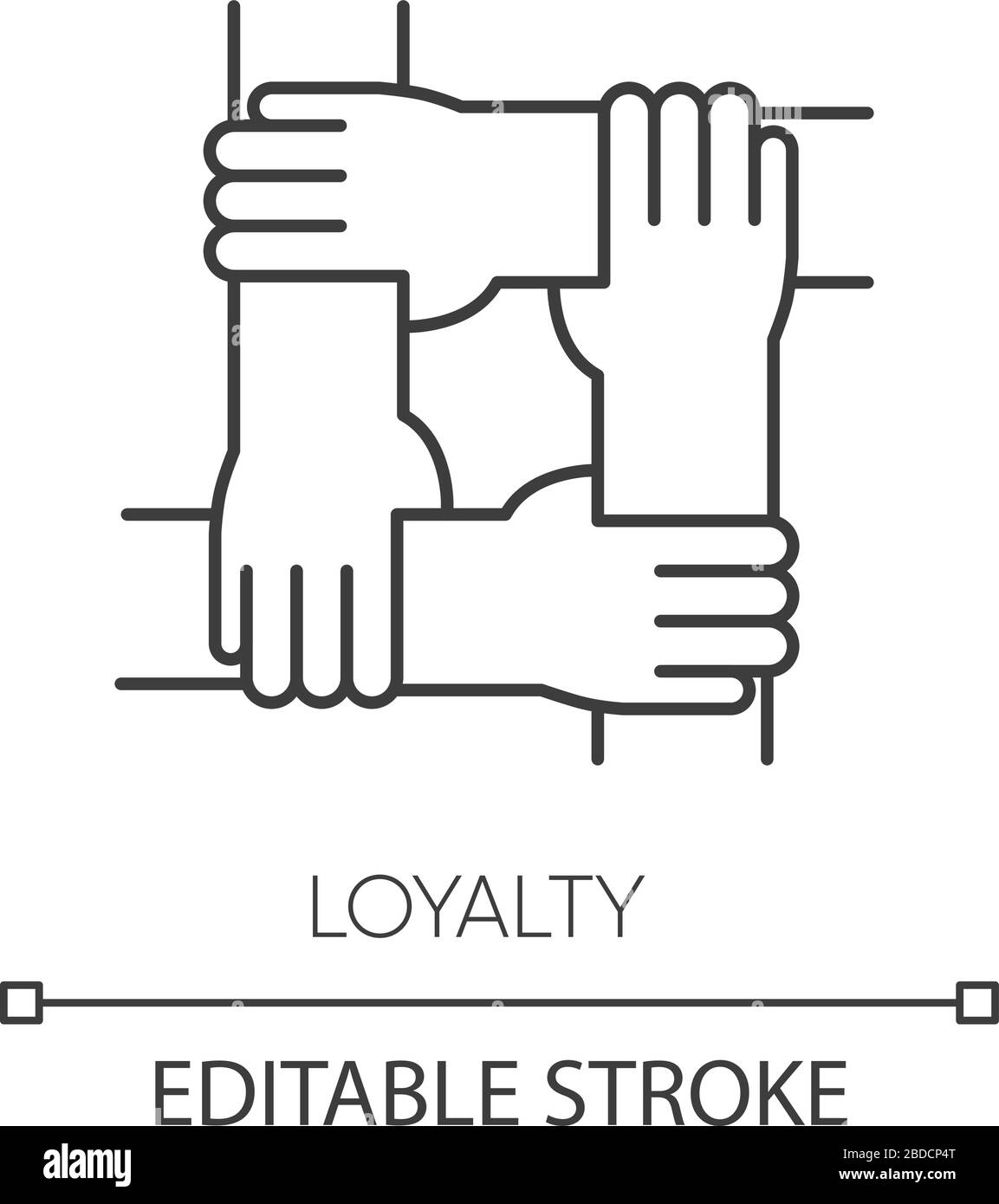 Loyalty pixel perfect linear icon. Thin line customizable illustration. Social connection