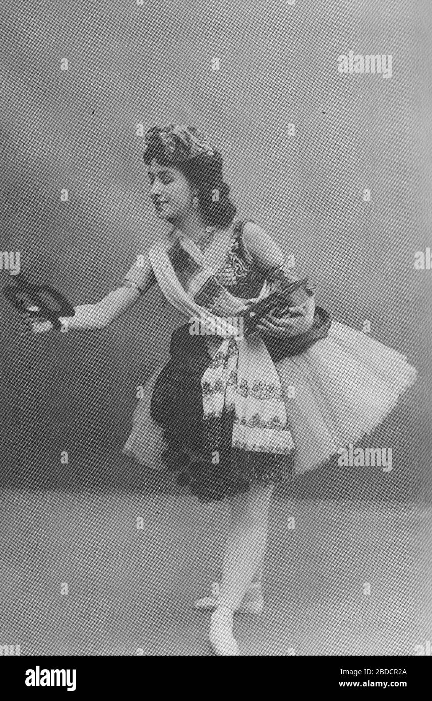 "English: Photographic postcard of Mathilde Felixovna Kschessinskaya (1872-1971), Soloist to His Imperial Majesty and Prima ballerina of the St. Petersburg Imperial Theatres. She is costumed for the title role of the ballet La Esmeralda. Photo comes from own collection and was scanned by me, Mrlopez2681.; 1899 〔original upload date:9 August 2006〕; Transferred from en.wikipedia; Unknown〔Original uploader was Mrlopez2681 at en.wikipedia〕; " Stock Photo