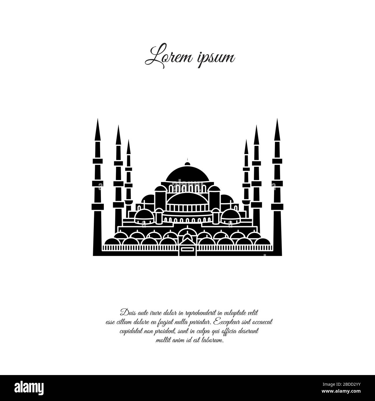 Blue Mosque vector. Blue Mosque in the Stambul. The Sultanahmet. Blue