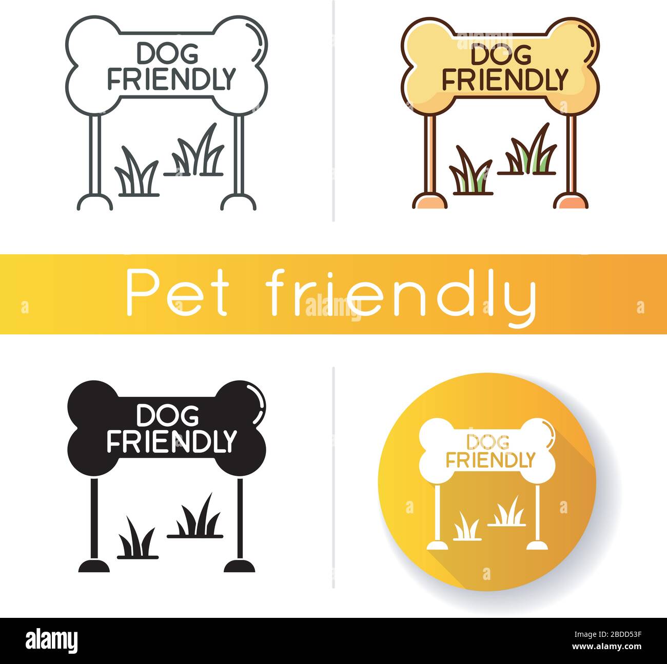 Dog friendly zone icon. Puppy allowed park and square mark. Domestic