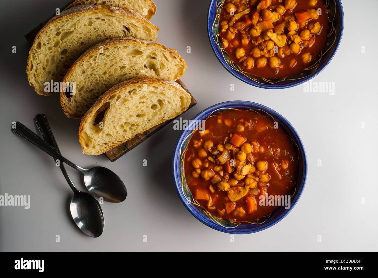 Spicy Chickpea Harissa Soup Stock Photo Alamy