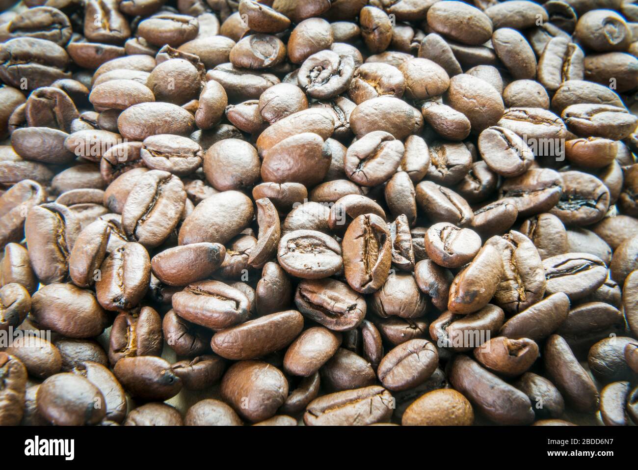Closeup of roasted coffee beans Stock Photo