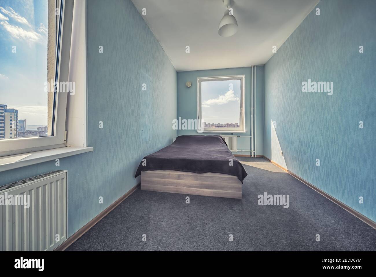 Empty cheap furnished rental room with no personal stuff and ...