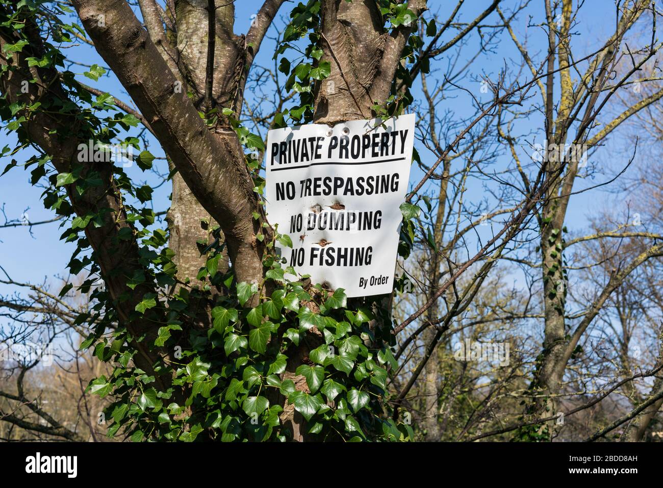 Sign reading "Private Property" Stock Photo