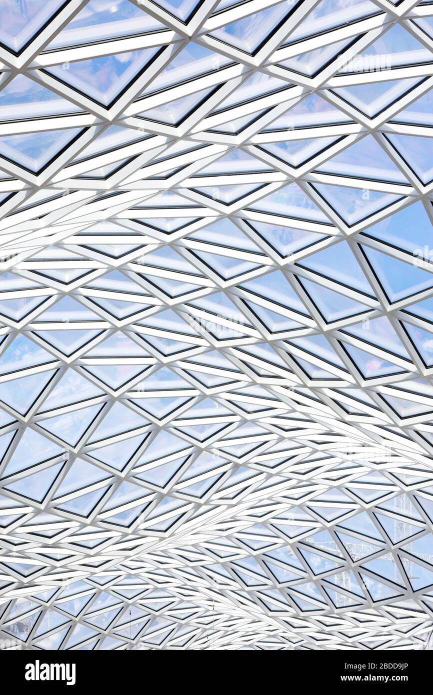 Skylight structure with triangular glass panes. Westfield White City