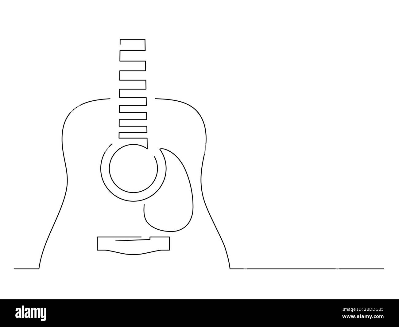 Guitar isolated line drawing, vector illustration design. Stock Vector