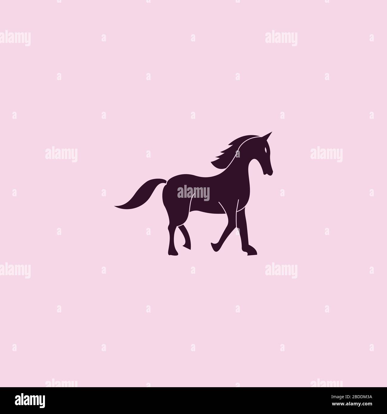 Animal horse logo vector design template Stock Vector