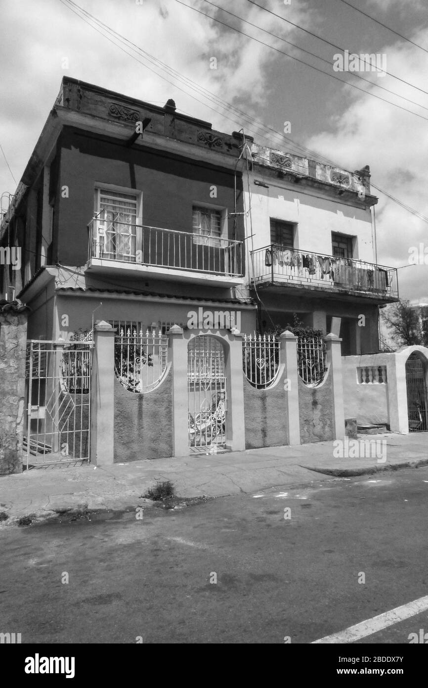 typical House with gates and fence in Cuba balcony balconies wall rail