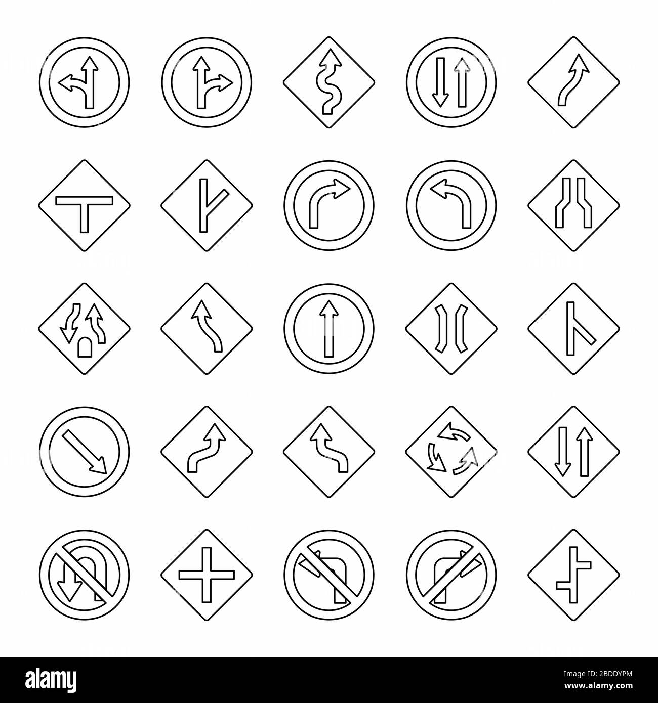 Traffic signs set illustration Stock Vector Image & Art - Alamy