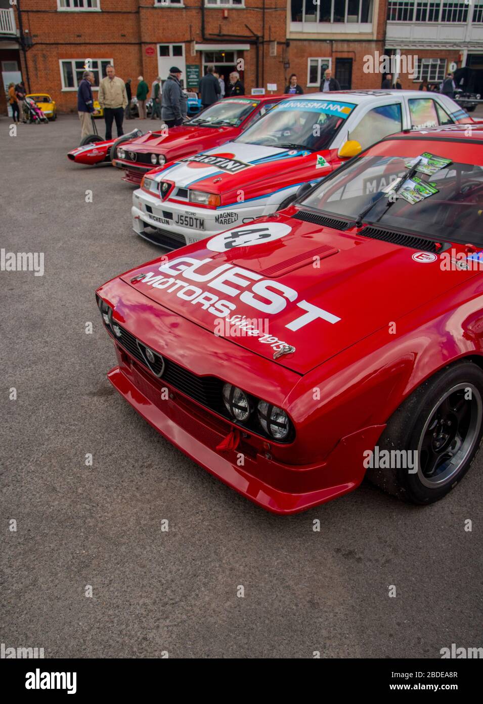 Alfa Romeos at Brooklands Motorsport Day GTV and 155 Stock Photo