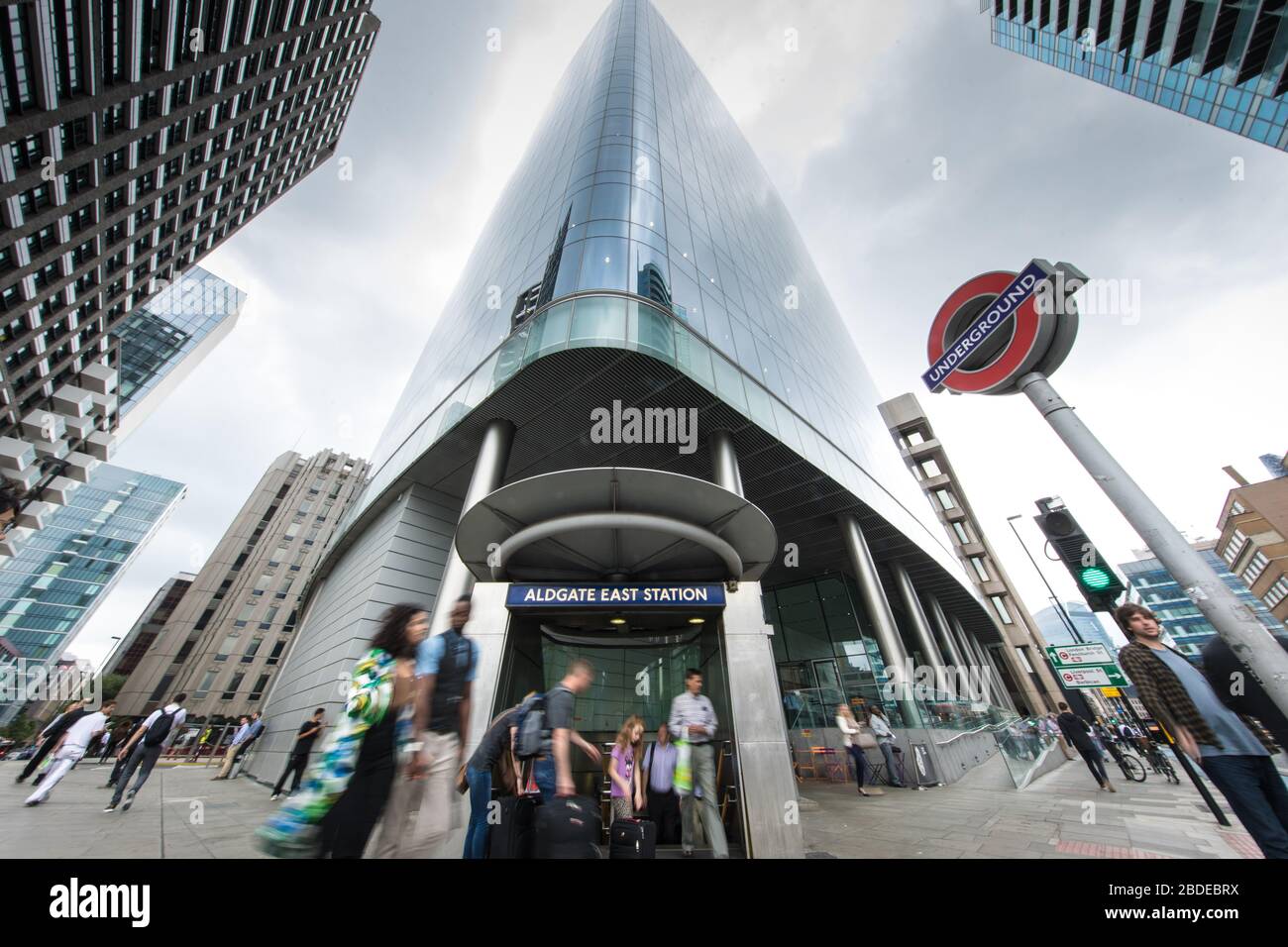 ALdgate East Station entrance, Aldgate Tower Stock Photo Alamy