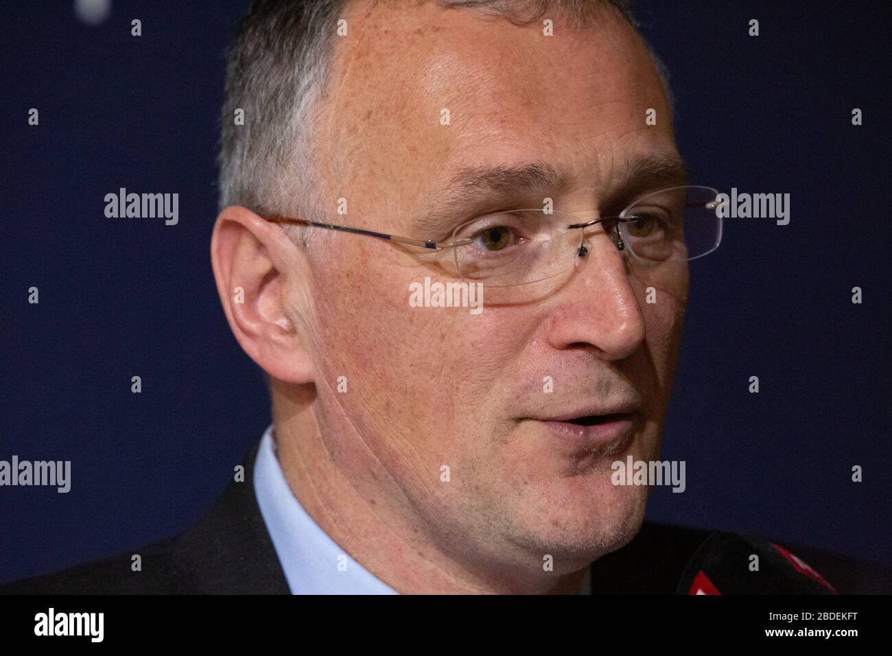 Italian-american expert in nano-medicine Mauro Ferrari photographed during the World Economic Forum in Davos. Mauro Ferrari resigned unexpectedly as President of the European Research Council on Wednesday April 8th 2020, citing an uncoordinated response to the COVID-19 pandemy. Stock Photo
