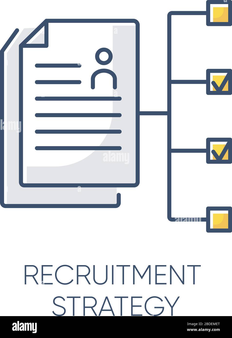 Recruitment strategy RGB color icon. Professional employment