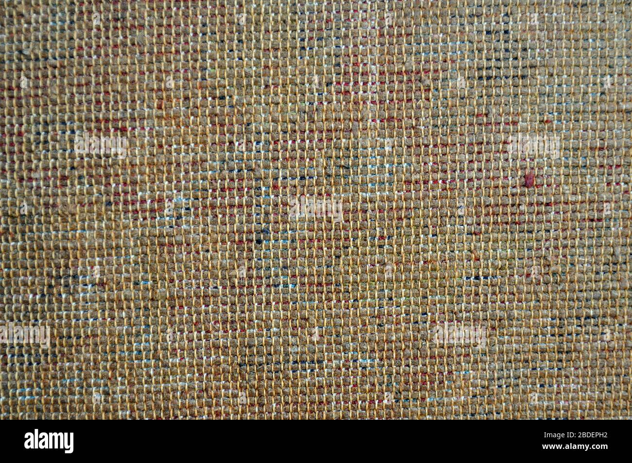 Rear view of an old wool carpet. Texture. Stock Photo