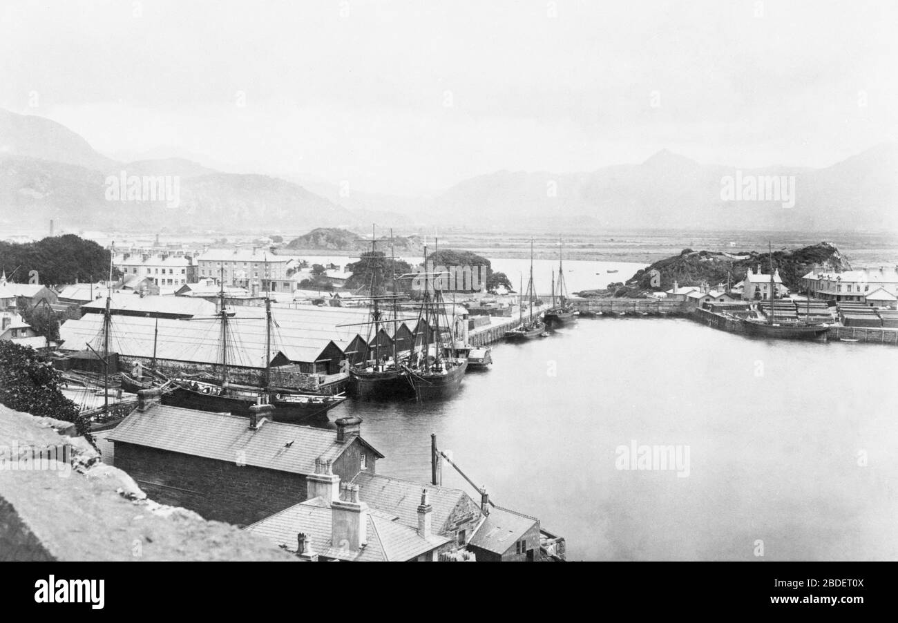 Porthmadog, Harbour 1908 Stock Photo Alamy