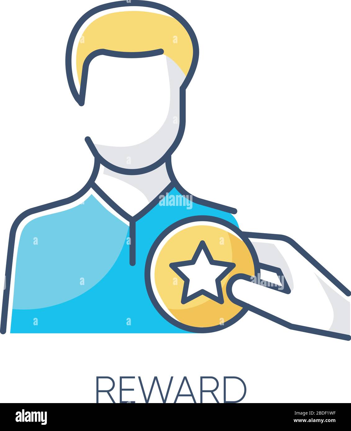 Reward Rgb Color Icon Workers Motivation Business Promotion Success Achievement Benefit Corporate Staff Member Talent Recognition Best Employee Stock Vector Image Art Alamy