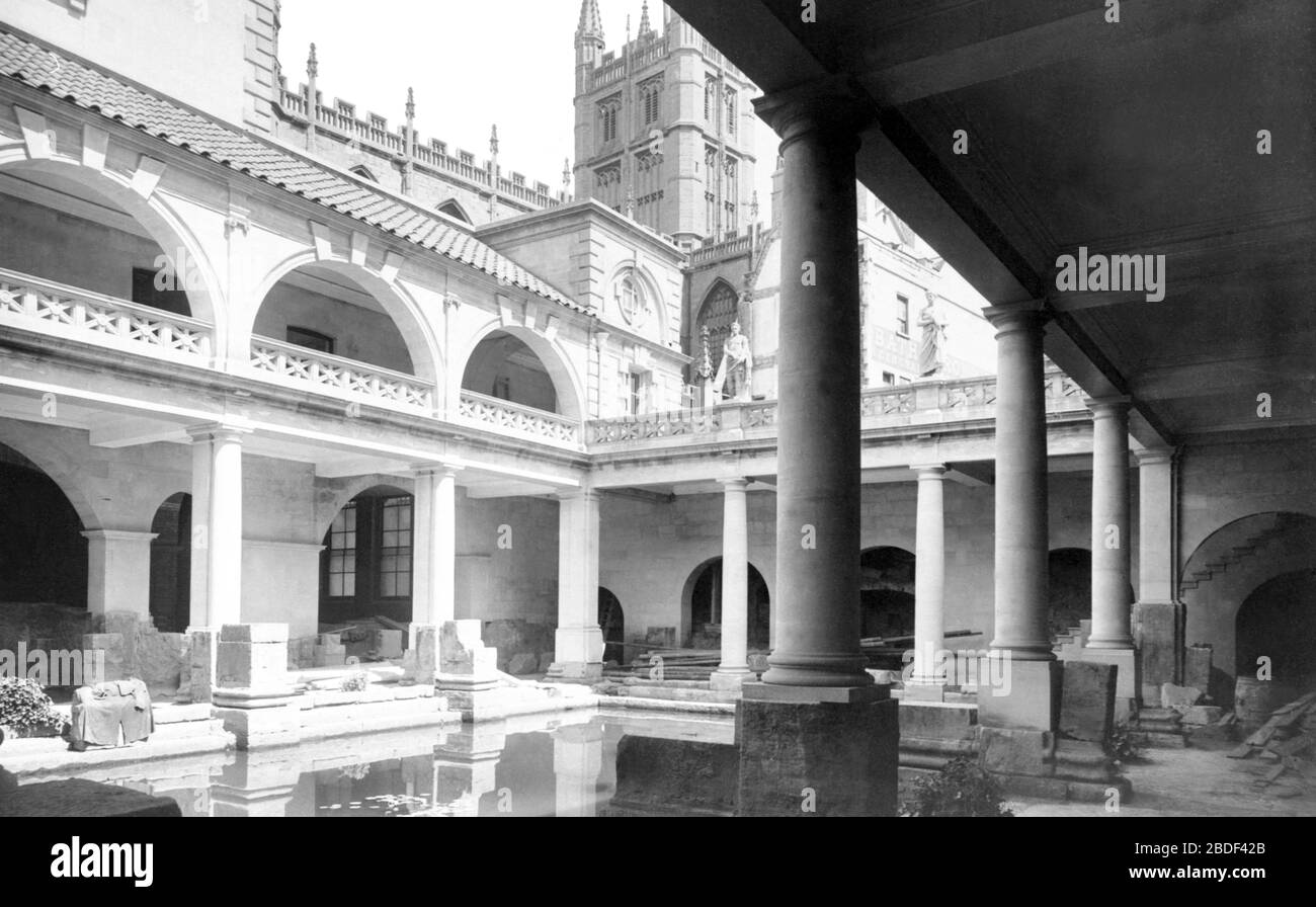 Bath, Roman Baths 1897 Stock Photo Alamy