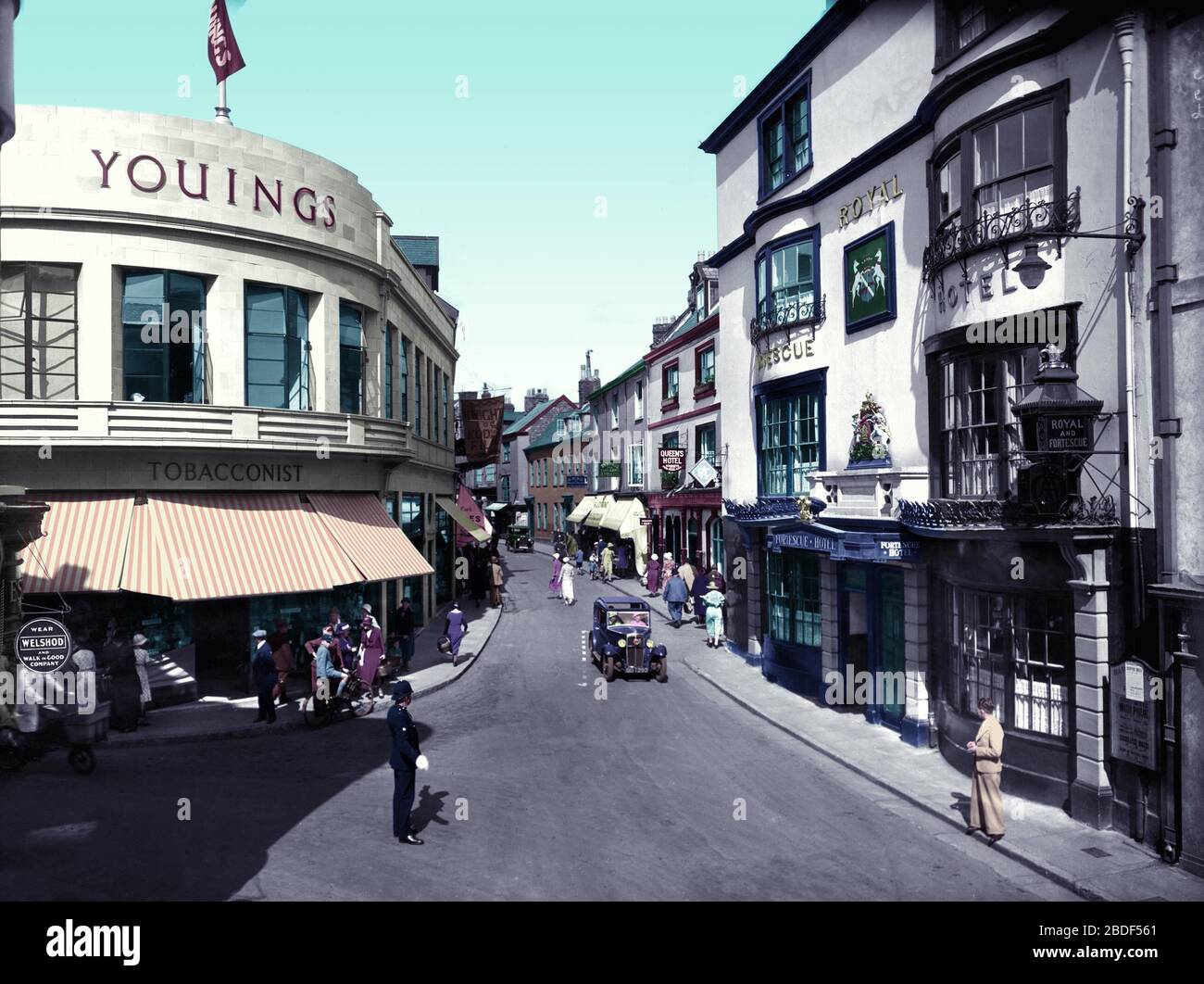 Barnstaple, High Street Corner 1935 Stock Photo Alamy