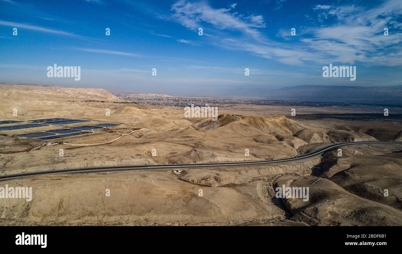 Aerial view  of Judaean Desert - Israel Stock Photo