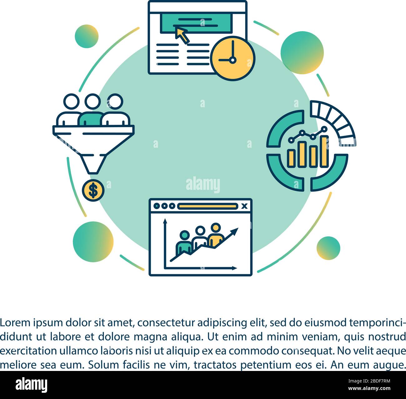 Conversion funnel concept icon with text. Visitors attraction PPT page ...