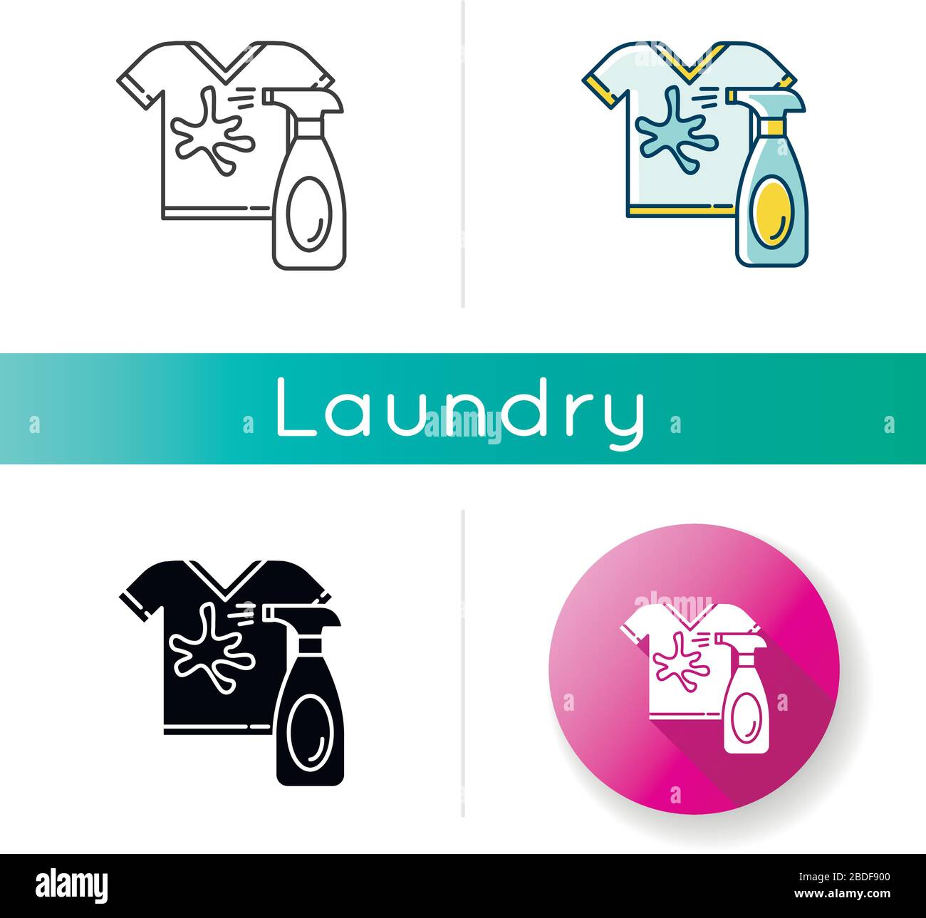 Stain removal icon. Laundry, launderette, clothes washing and dry