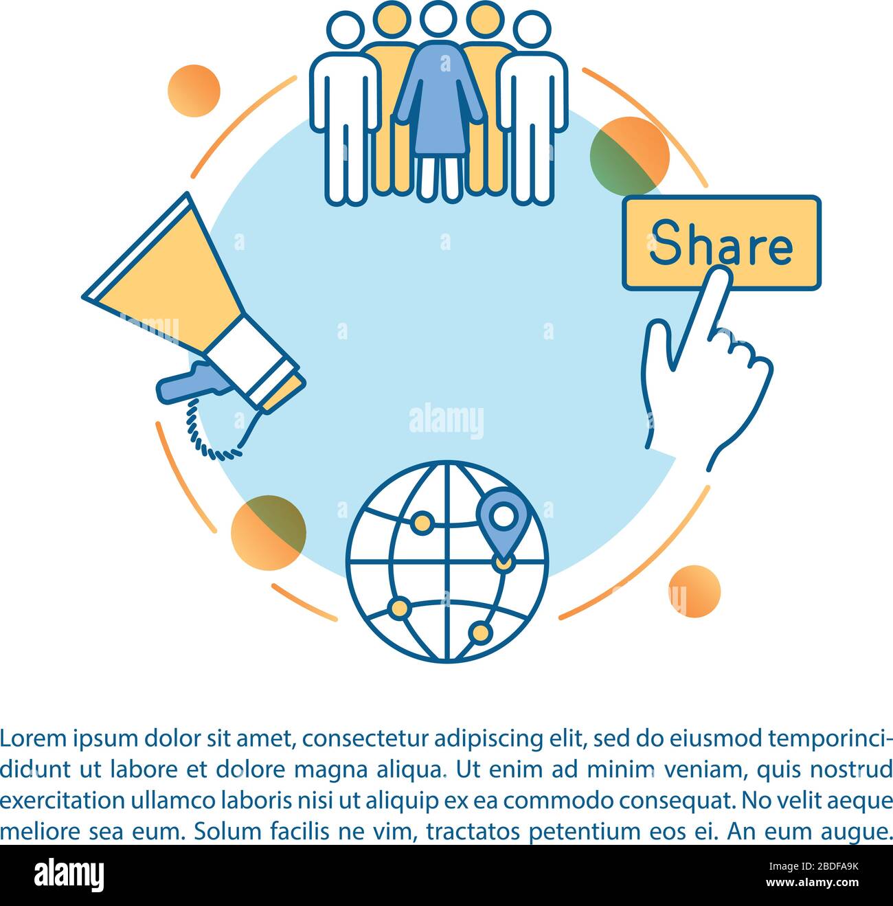 Viral marketing plan concept icon with text. Loyal customers influence ...