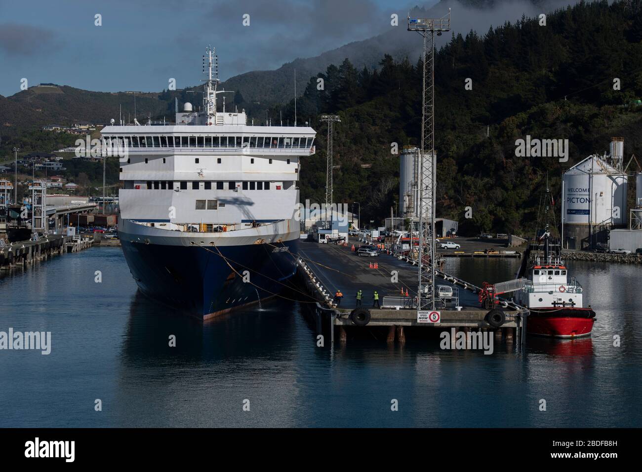 Bluebridge Ferry At Terminal Picton Marlborough South Island New Zealand Stock Photo Alamy