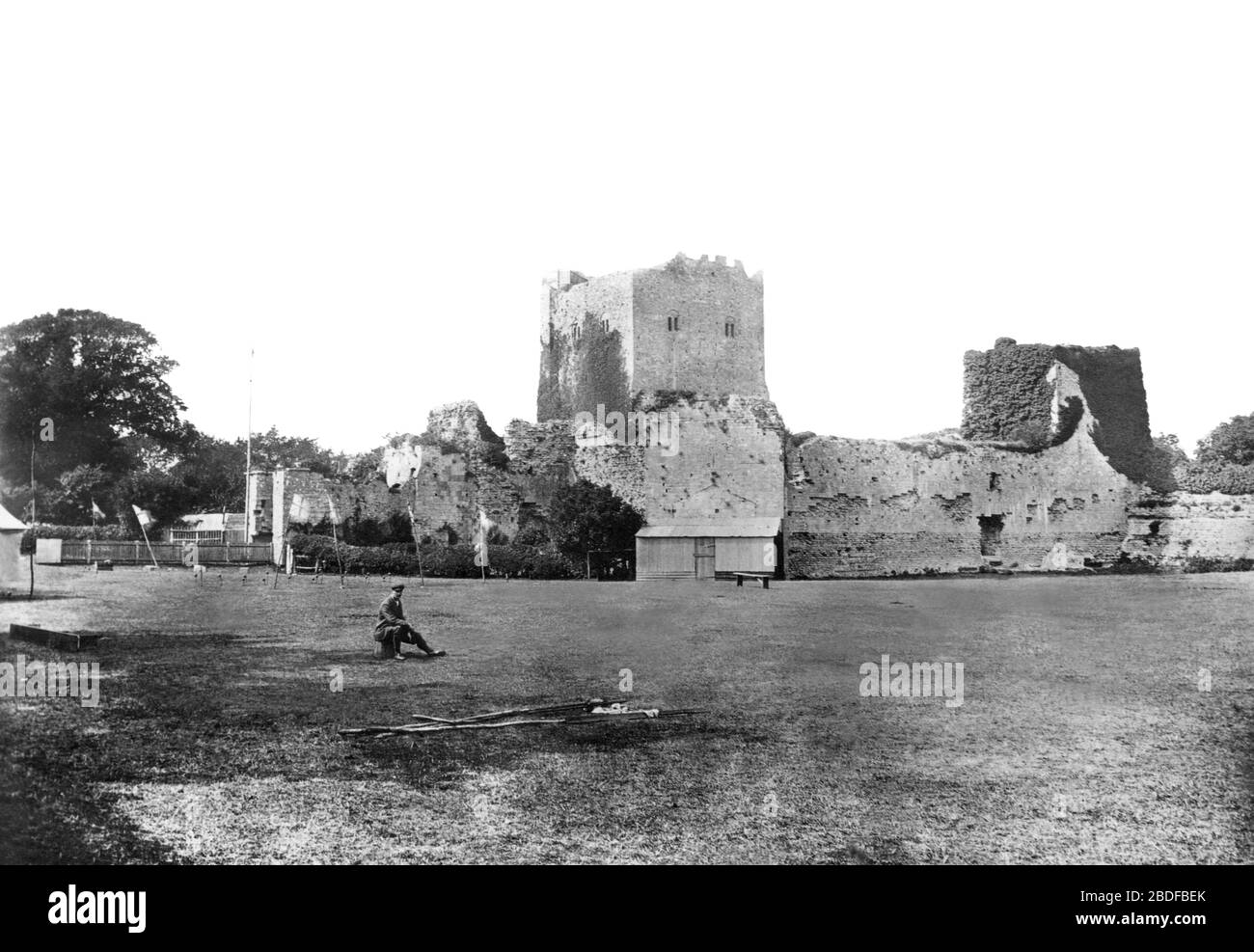Portchester, the Castle 1892 Stock Photo Alamy