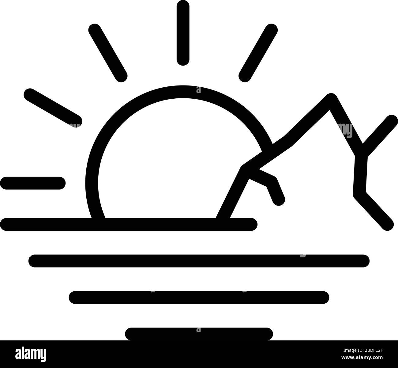 Mountains sunrise icon, outline style Stock Vector Image & Art - Alamy