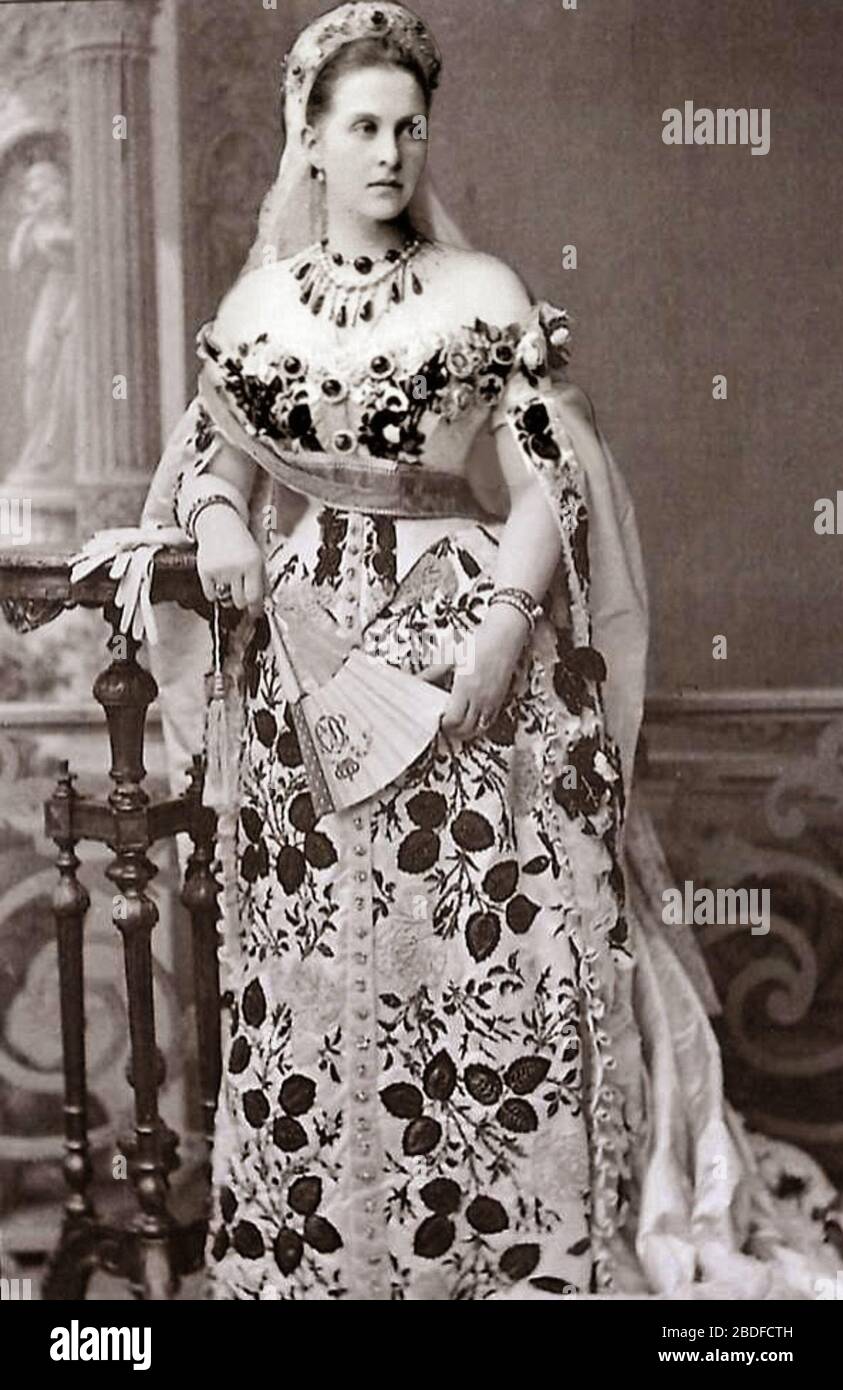 'English: Olga Romanowa (Królowa Grecji); 1880s date QS:P,+1880-00-00T00:00:00Z/8; http://www.thecourtjeweller.com/2015/03/queen-olgas-emeralds.html; Unknown author; ' Stock Photo