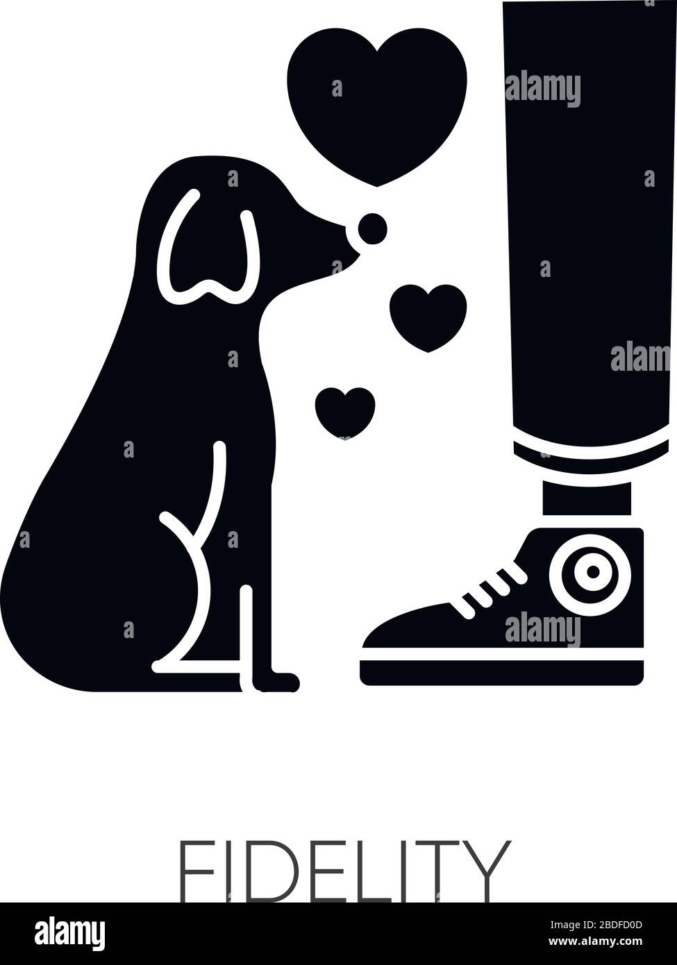 Fidelity black glyph icon. Best friend, friendship with pet. Domestic animal  love and loyalty, emotional attachment silhouette symbol on white space  Stock Vector Image & Art - Alamy