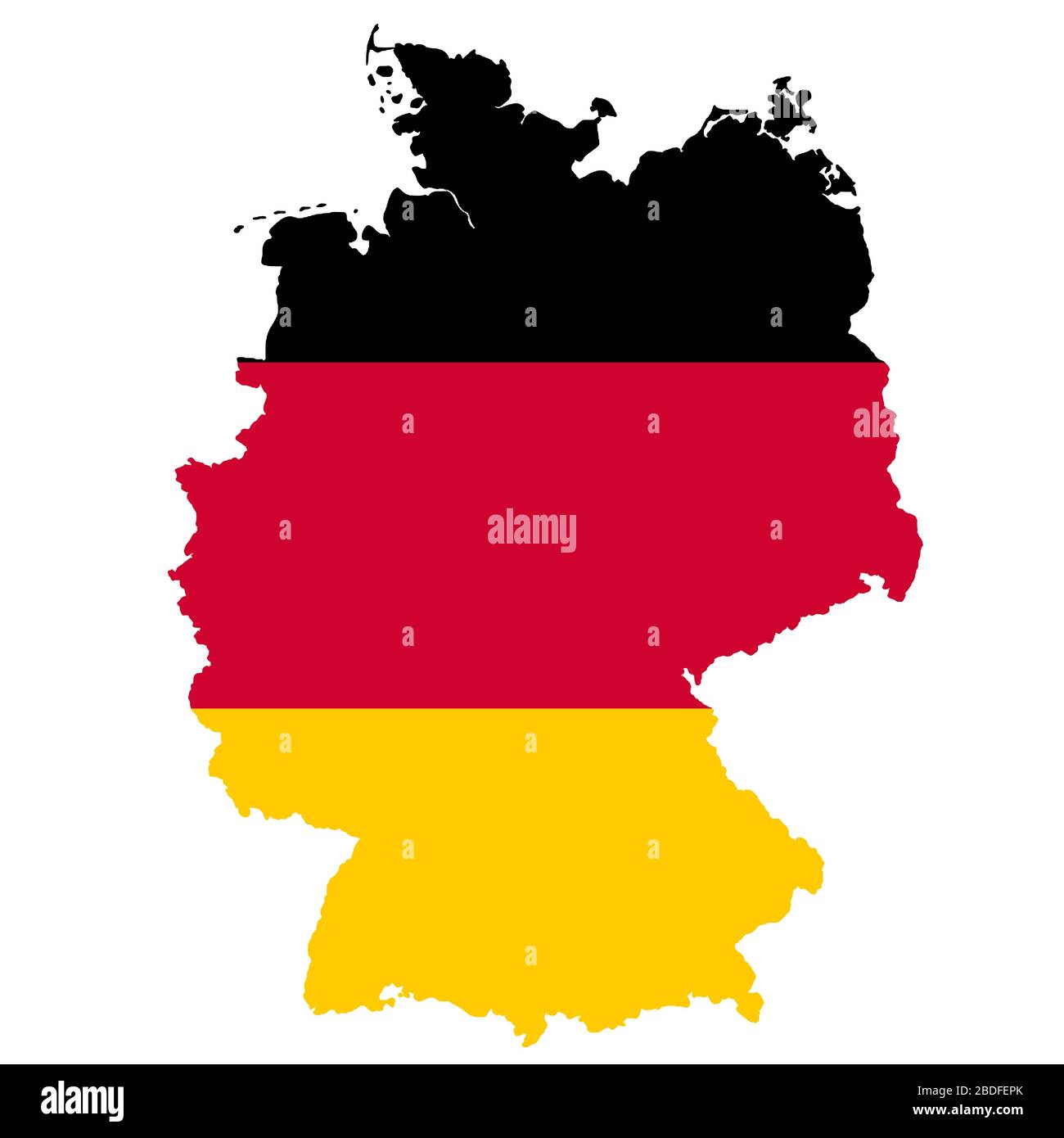 A Germany map on white background with clipping path Stock Photo