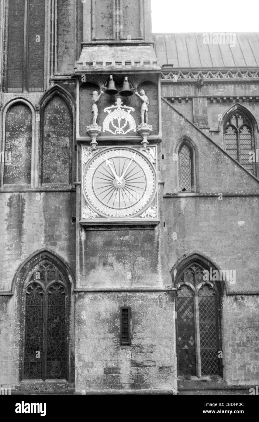 Wells, Cathedral Clock 1959 Stock Photo Alamy