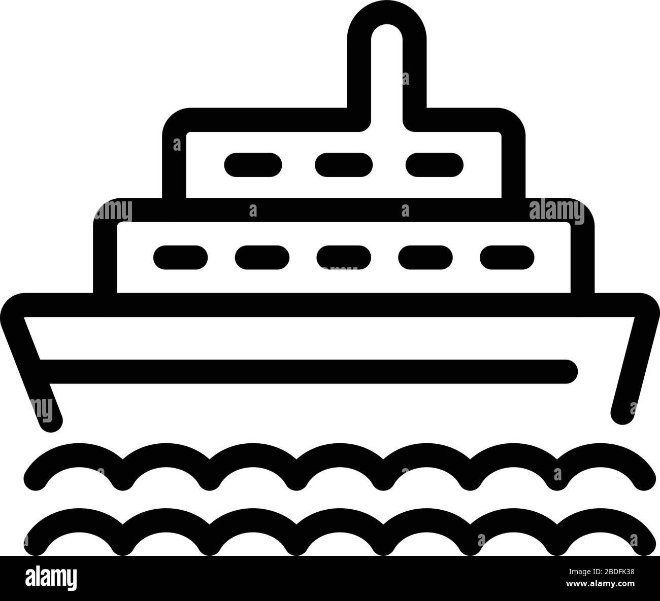 Cruise ship icon, outline style Stock Vector