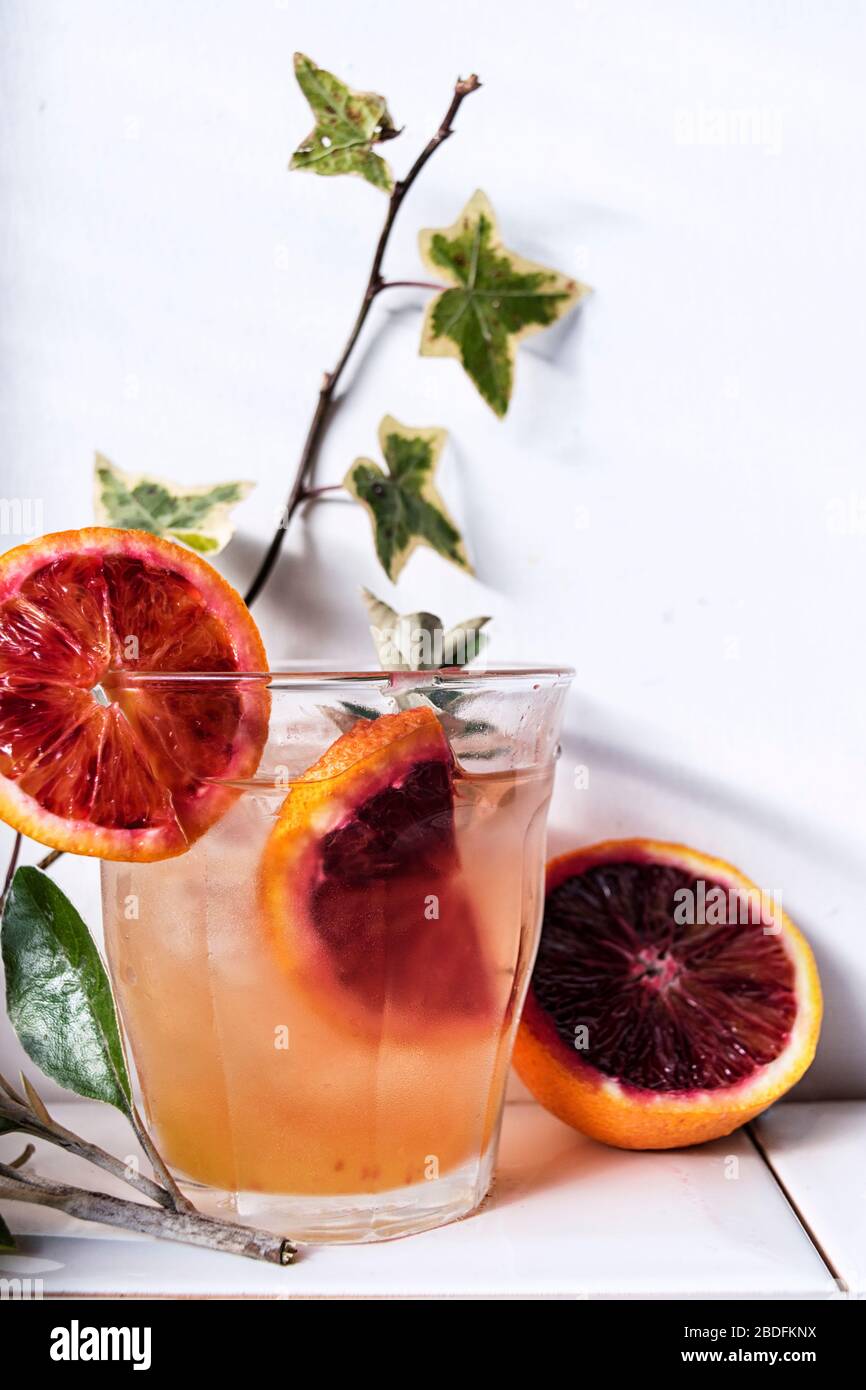Gin and Blood Orange Drink Stock Photo Alamy