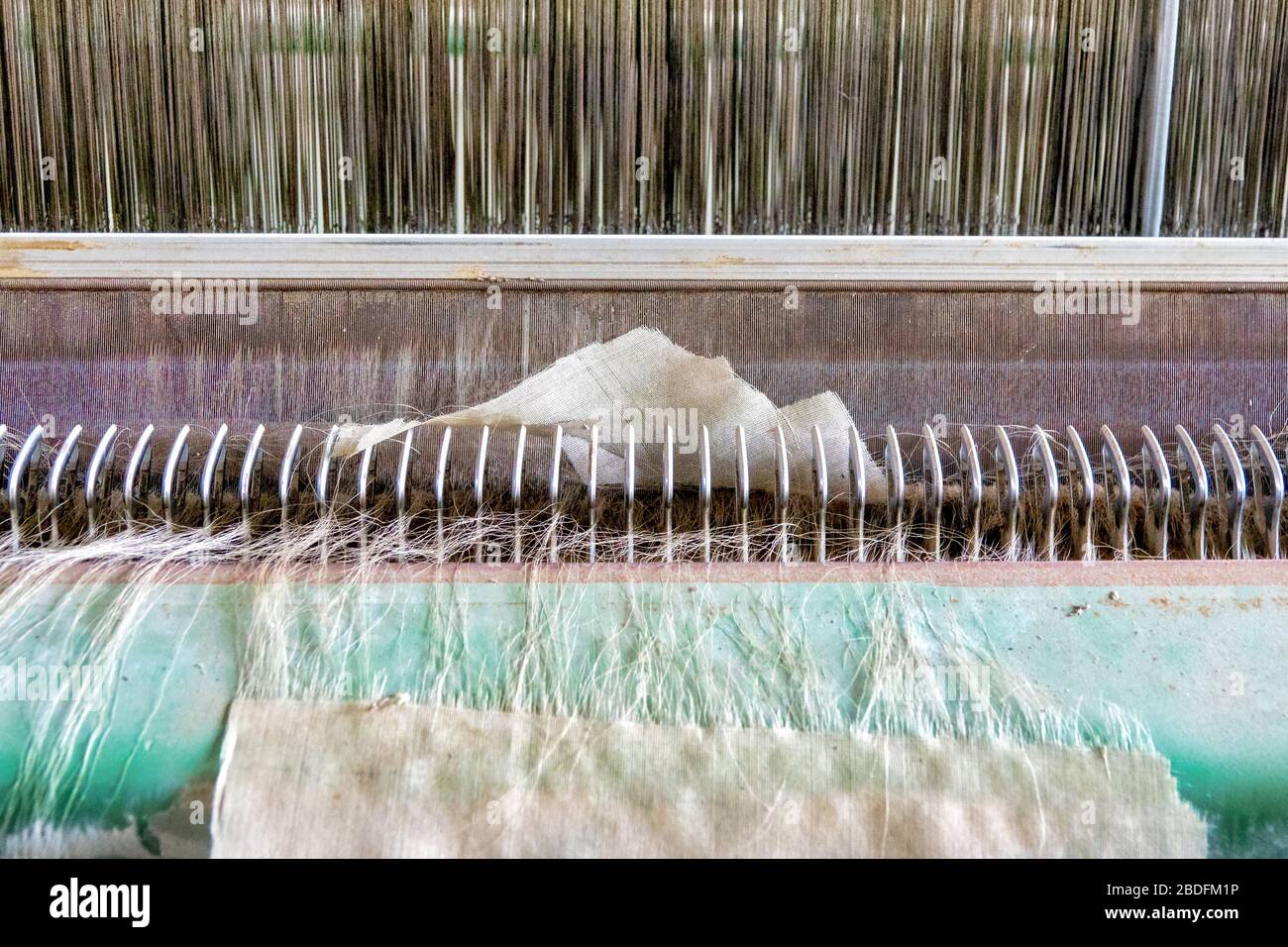 Old abandoned soviet silk weaving factory in Basqal, Azerbaijan Stock Photo