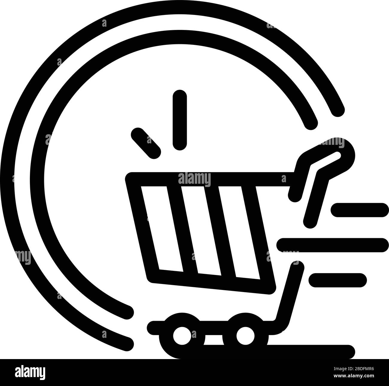 Fast shopping cart icon, outline style Stock Vector Image & Art - Alamy