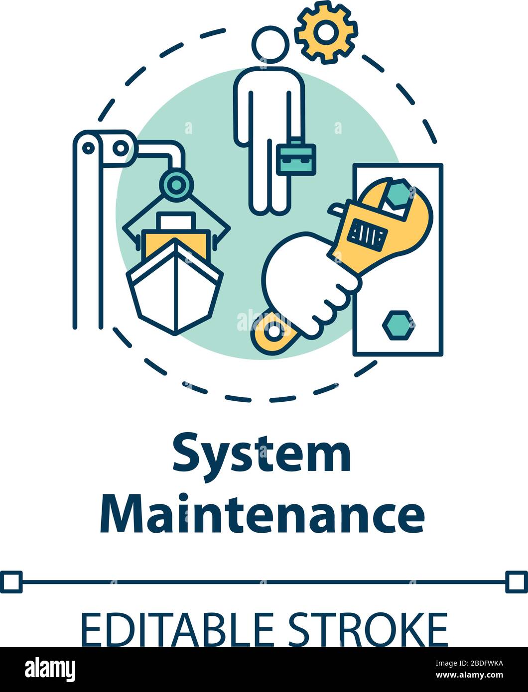 System Maintenance Concept Icon Shipbuilding Worker Boat In Dry Dock Ship Maintenance Engineer Watercraft Idea Thin Line Illustration Vector Stock Vector Image Art Alamy