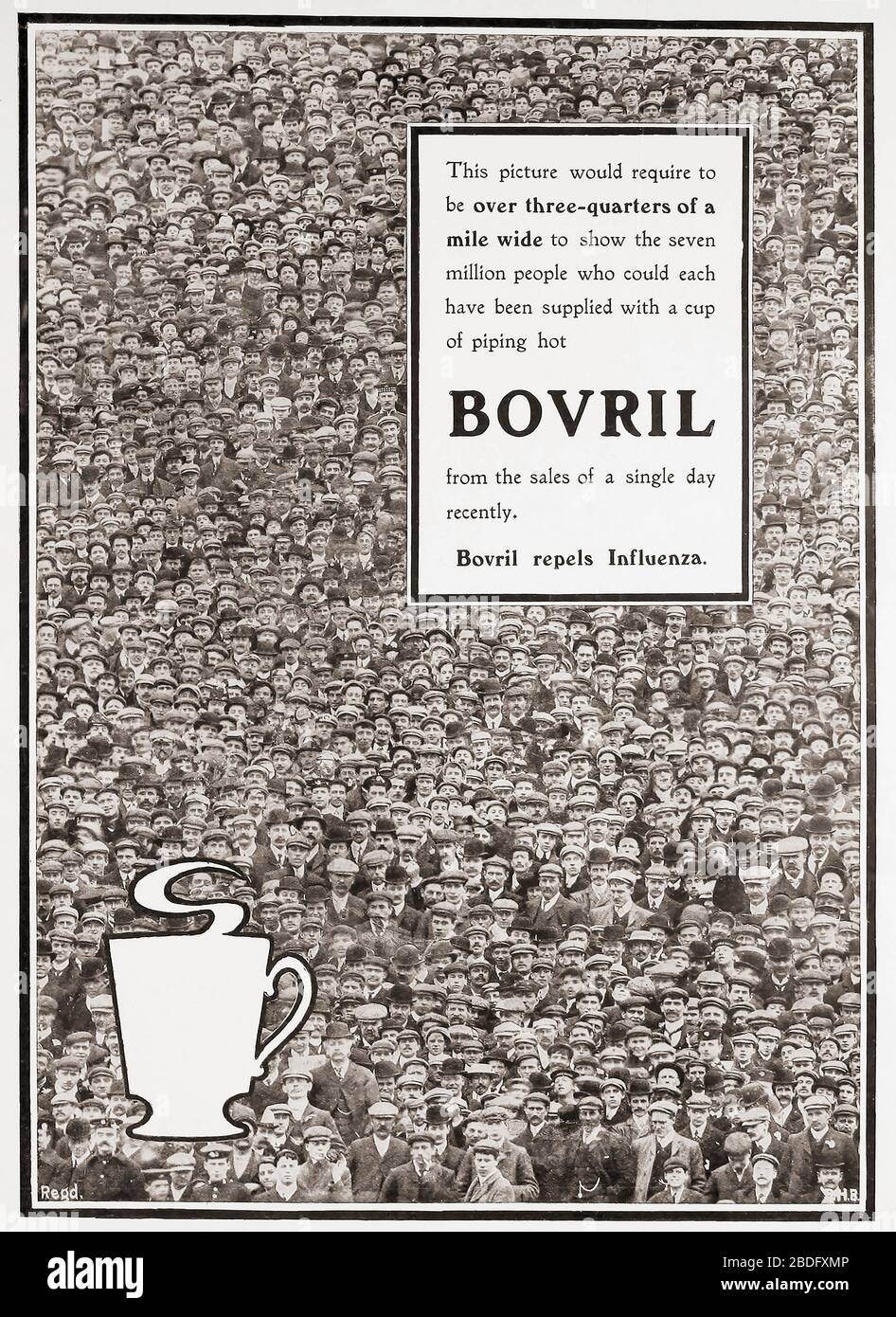 EDITORIAL An advertisement for Bovril meat extract paste in the January 1907 edition of The Graphic, a weekly illustrated newspaper, published in London from 1869 to 1932. Stock Photo