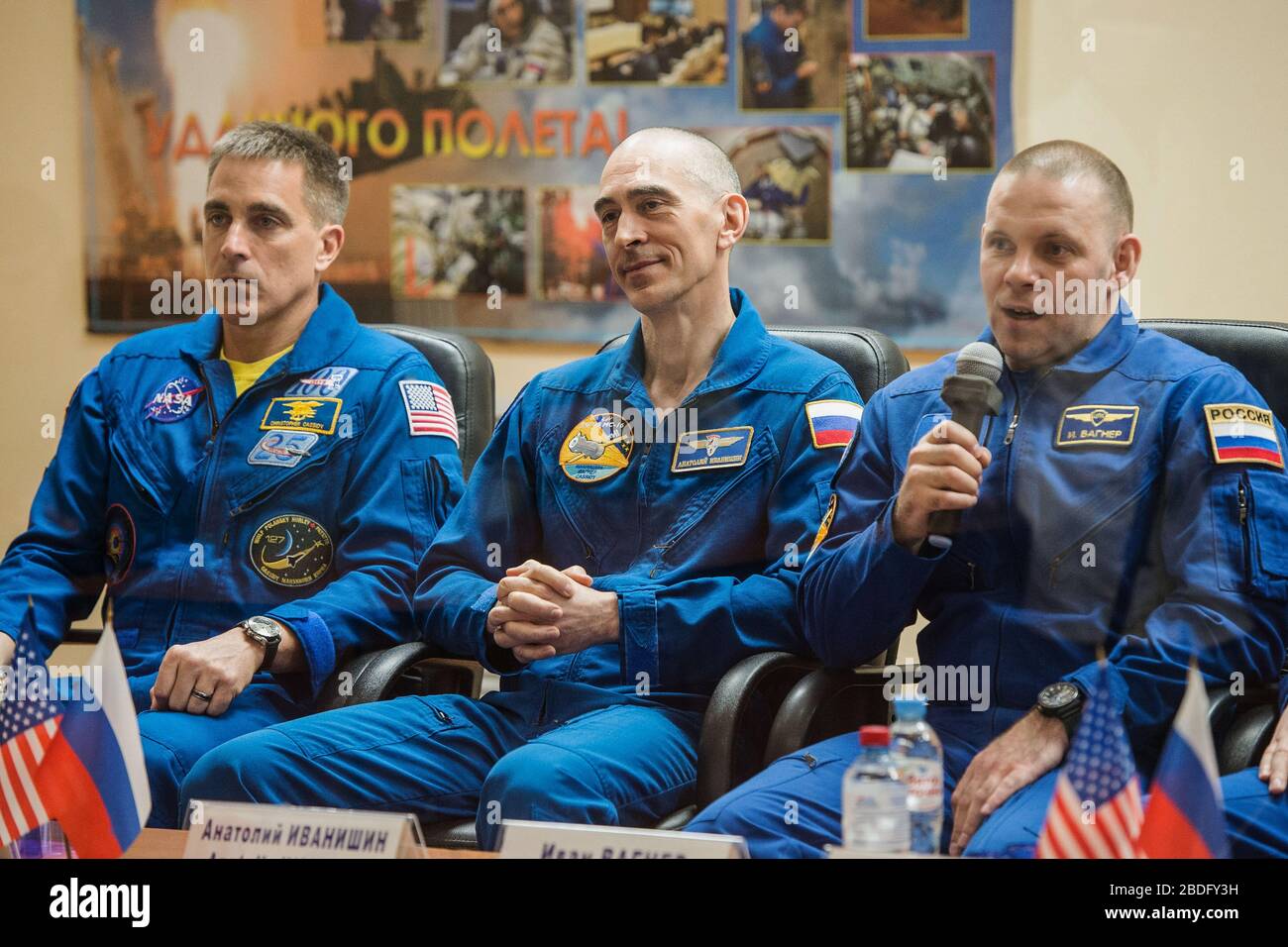 nasa astronaut and expedition 63 commander chris... BAIKONUR, KAZAKHSTAN - 08 April 2020 - At the Cosmonaut Hotel crew ...