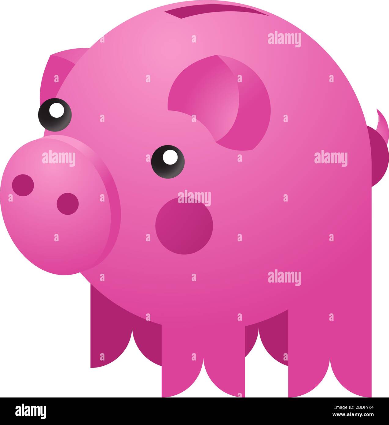 Vector illustration of a Piggy bank isolated on white background Stock ...