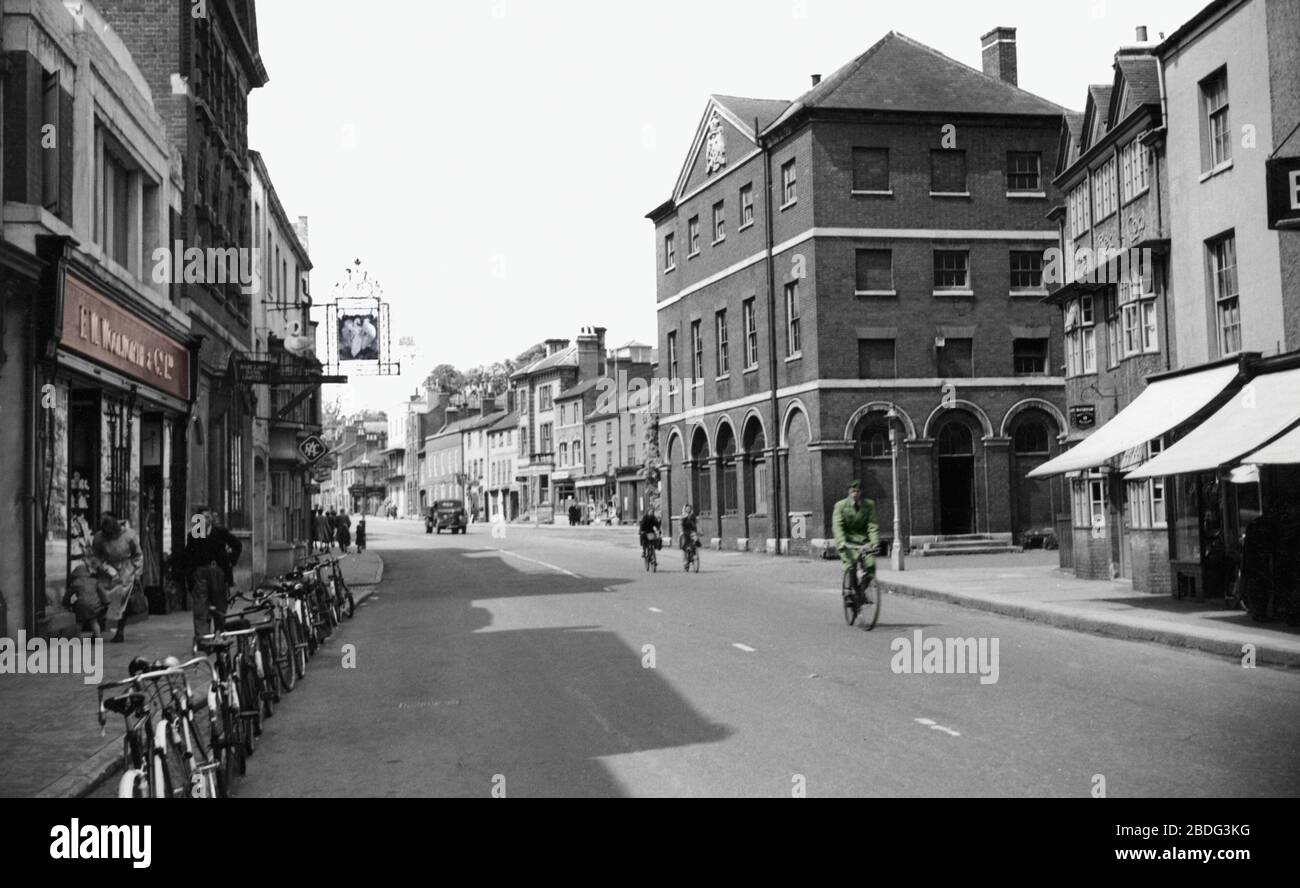 Market Harborough, High Street and Old Town Hall c1955 Stock Photo Alamy