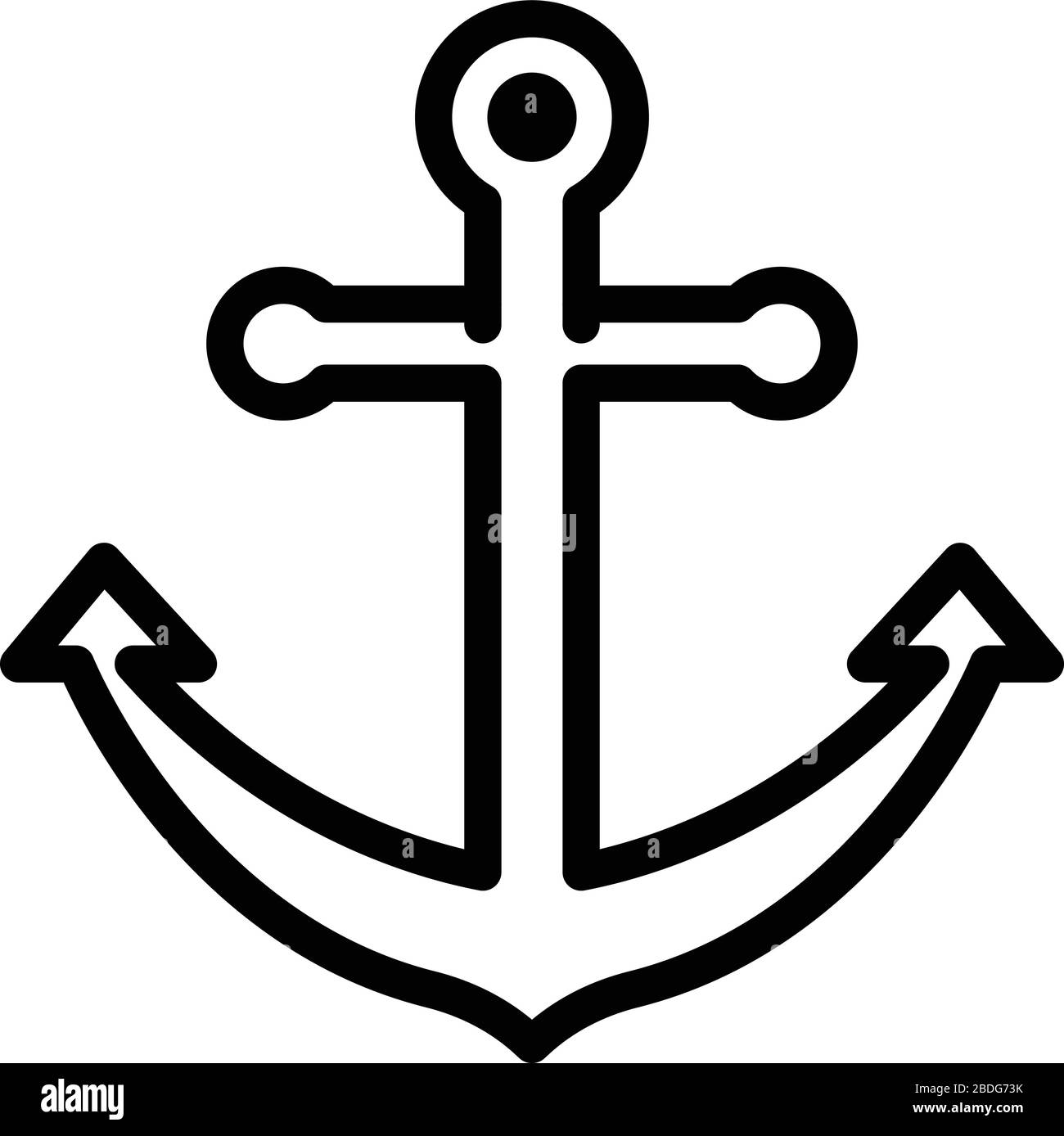 Cruise Ship Anchor Icon Outline Style Stock Vector Image Art Alamy