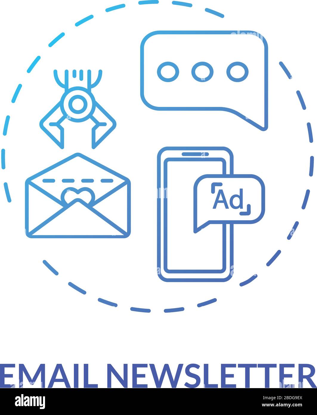 Email newsletter concept icon. Viral marketing, internet customer ...