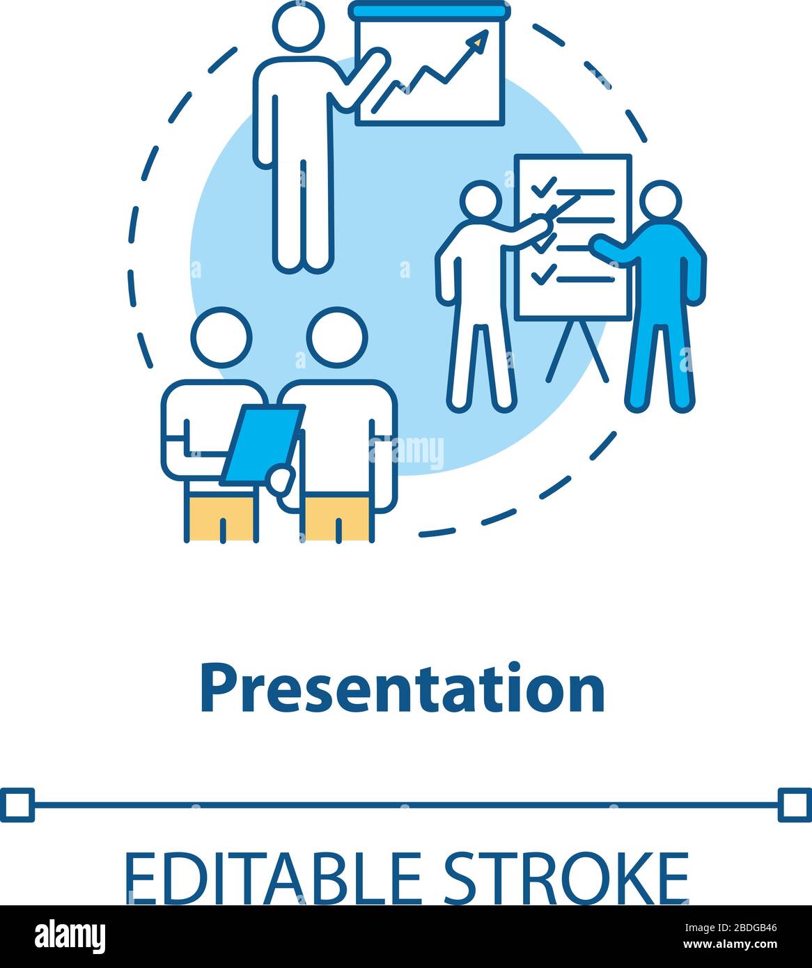 Presentation concept icon. Project familiarization idea thin line ...