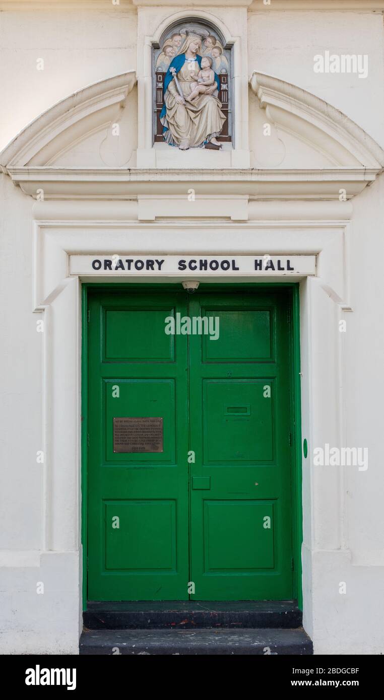 Front door of The London Oratory Primary School, Bury Walk, Cale St, London , UK Stock Photo