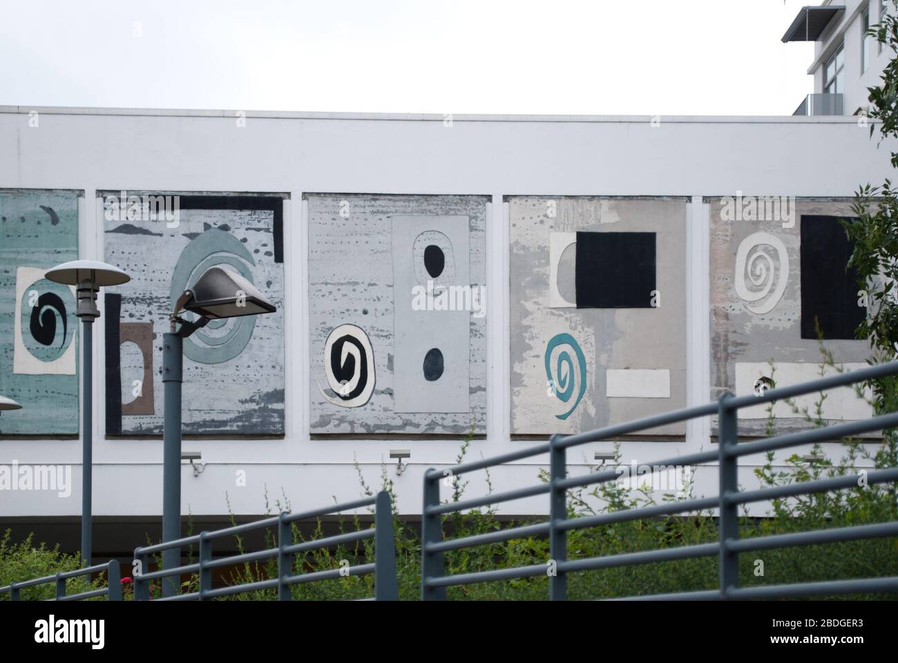 White Modernist John Piper Mural Piper Building, Peterborough Road