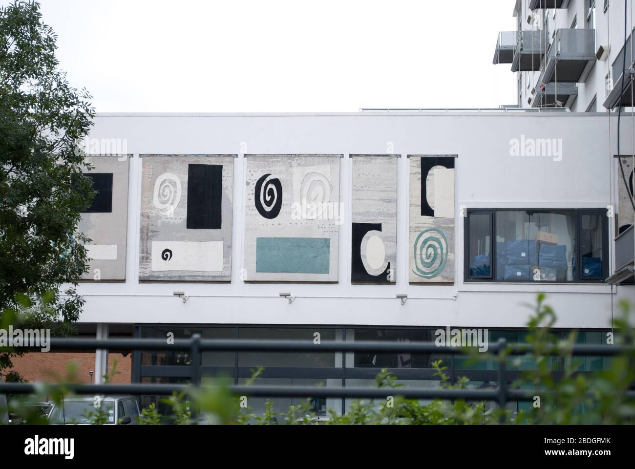 White Modernist John Piper Mural Piper Building, Peterborough Road